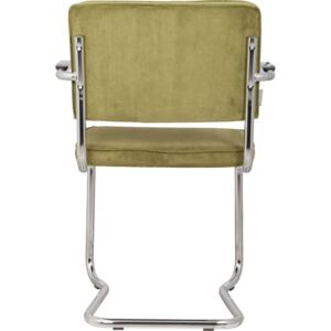 Zelená čalouněná židle RENAT s područkami