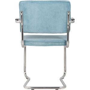 Modrá čalouněná židle RENAT s područkami
