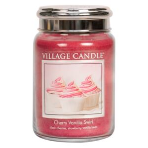 Village Candle Vonná svíčka ve skle, Višeň a vanilka - Cherry Vanilla Swirl, 26oz