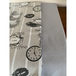 Ubrus - káva na šedé, 80 cm x 120 cm