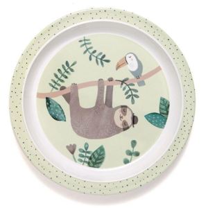 Dětský melaminový talíř s okraji Sloth