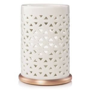 Yankee Candle - aromalampa Belmont Punched Ceramic (Jednoduše rozkošná kolekce doplňků od Yankee Candle. Prolamovaná keramika, sklo s atraktivním bílým vzorem, kovové detaily - tohle prostě nikdy nevyjde z módy!)