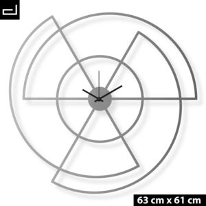 Velké nástěnné hodiny, ocel 61x63 cm: Radio | atelierDSGN, Výběr barev Matná nerezová ocel