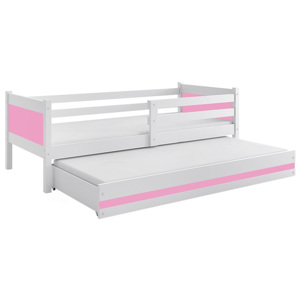 Dětská postel BALI 2 + matrace + rošt ZDARMA, 190x80, bílý, růžový