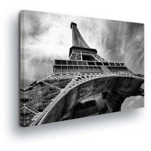 Obraz na plátně - Černobílá Eiffelova věž II 100x75 cm