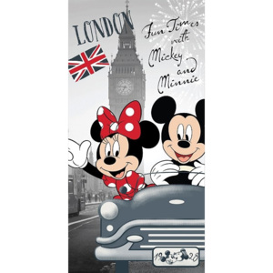 Jerry Fabrics Osuška Mickey a Minnie v Londýně 70/140