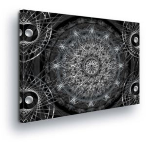 GLIX Obraz na plátně - Černo-šedá Mandala 100x75 cm