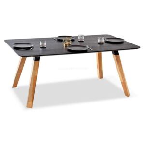 Designový jídelní stůl SIROS černá, dub