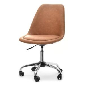 Kancelářská židle SILAS bronzově hnědá vintage, chrom
