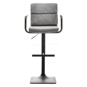 Barová židlička NOVE otočná, vintage šedá-černá