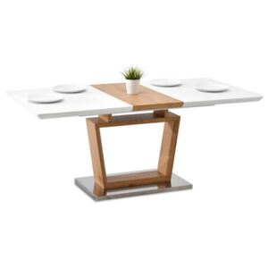 Jídelní stůl TREJDO 140-180 cm bílá dub