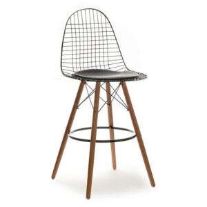 Barová židle JARDIN černá/ořech-dřevo