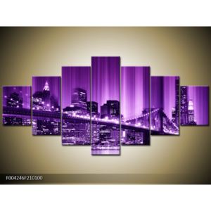 Moderní fialový obraz města New York (F004246F210100)