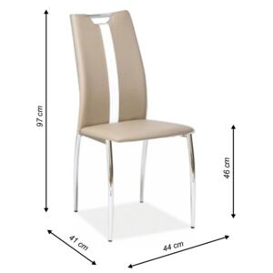 Tempo Kondela Židle, béžová / bílá ekokůže + chrom nohy, SIGNA