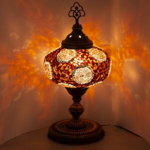 Krásy Orientu Orientální skleněná mozaiková lampa Radha - stolní