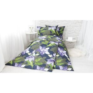 XPOSE ® BAVLNĚNÉ POVLEČENÍ na 2 postele - Justýna zelená 140x200/70x90cm
