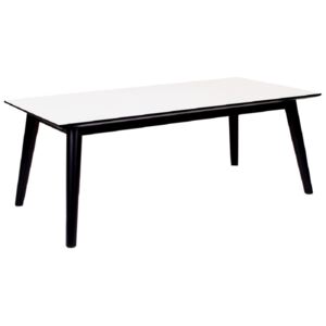 Bílý konferenční stolek Nordic Living Halden s černou podnoží