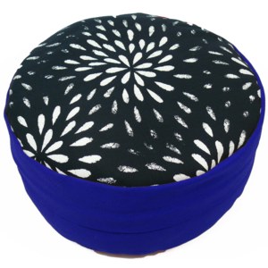S radostí - vlastní výroba Puf pohankový polštář moderní - modrý Velikost: ∅50 x v30 cm