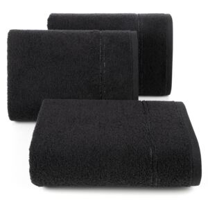 Bavlněný froté ručník s proužkem REGI 50x90 cm, černá, 450 gr Mybesthome