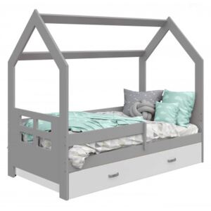 Magnat Dětská postel DOMEČEK D3 šedý 80 x 160 cm Rošt: S lamelovým roštem, Matrace: Bez matrace, Úložný box: Bez úložného boxu