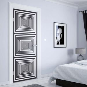 GLIX Fototapeta na dveře - Black And White Geometric Design | 91x211 cm