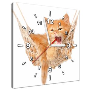 Tištěný obraz s hodinami Kotě na houpací síti ZP1123A_1AI