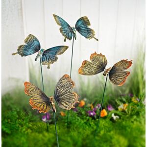 Zahradní zápich Motýli, modrý, 2 kusy