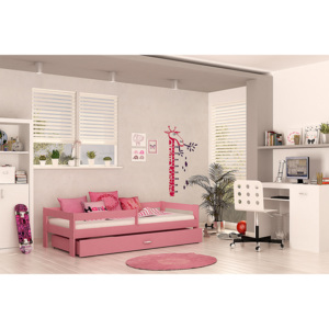 Dětská postel HARRY+matrace, 80x180, růžový