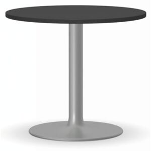Konferenční stolek ZEUS II, průměr 600 mm, šedá podnož, deska antracit