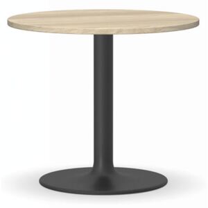Konferenční stolek ZEUS II, průměr 600 mm, černá podnož, deska bílá