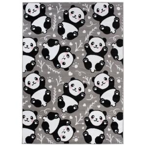 Dětský koberec PINKY Panda šedý - 80x150 cm