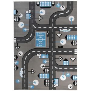 Dětský koberec PINKY City šedý - 80x150 cm