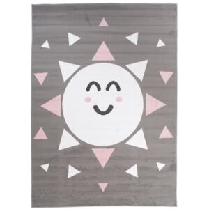 Dětský koberec PINKY Sun šedý - 80x150 cm