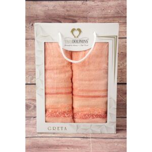 Set ručníků v dárkovém balení GRETA (50x90cm, 70x 140cm) - oranžový