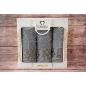Set ručníků v dárkovém balení VESPIRA (2ks 50x90cm, 1ks 70x140cm) - šedý
