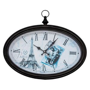 Kovové nástěnné hodiny Paris - oválné