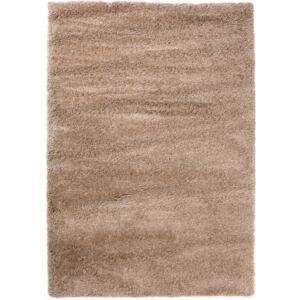 Kusový koberec Shaggy vlas 50 mm světle hnědý 140x190, Velikosti 140x190cm