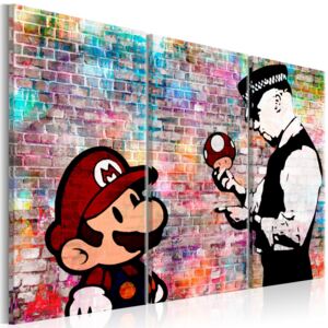 Obraz na plátně Bimago - Rainbow Brick (Banksy) 90x60 cm