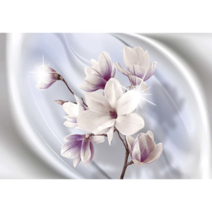 Fototapeta, Tapeta Magnolia Modern Floral Design Blue, (104 x 70.5 cm)