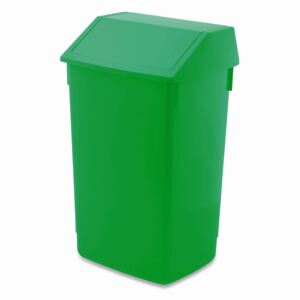 Zelený odpadkový koš s vyklápěcím víkem Addis, 41 x 33,5 x 68 cm