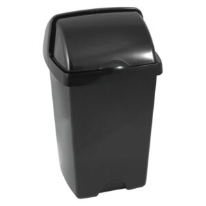 Větší černý odpadkový koš Addis Roll Top, 31 x 30 x 52,5 cm