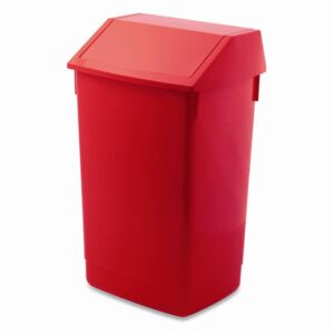 Červený odpadkový koš s vyklápěcím víkem Addis, 41 x 33,5 x 68 cm