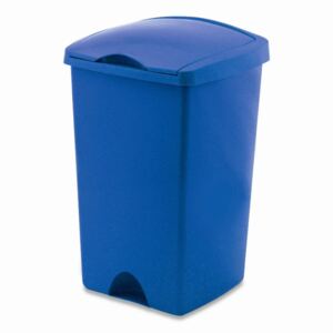 Modrý odpadkový koš s víkem Addis Lift, 50 l