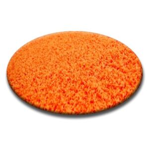 3kraft Kulatý koberec SHAGGY Hiza 5cm oranžový