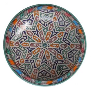 Marocká ručně malovaná keramická mísa F024