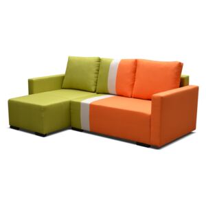 Rohová sedací souprava Erin (zelená + oranžová) (L)