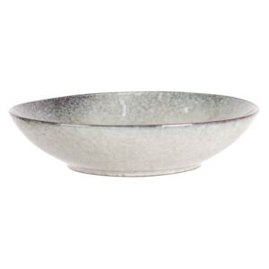 Šedo béžový keramický hluboký talíř - Ø 22*5 cm