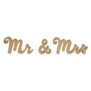 Sass & Belle Dřevěný hnědý stojící nápis Mr. & Mrs