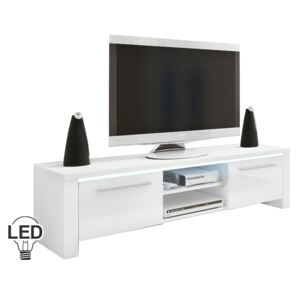 TV stolek/skříňka Helix (bílá + lesk bílý)