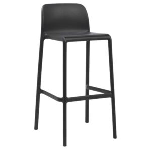 NARDI Antracitově šedá plastová barová židle Faro 76 cm